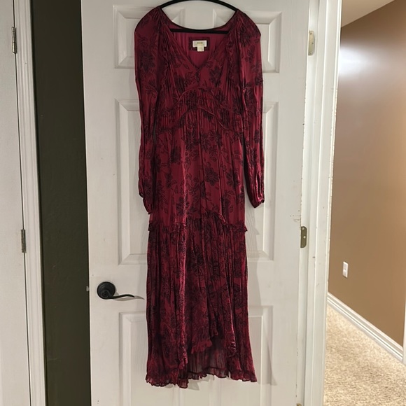 Anthropologie Mauve Annabella Maxi Dress size US 6, wine color - Picture 2 of 5